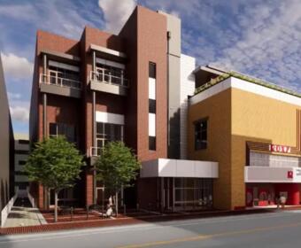 Rendering of the Performing Arts Center by Lyle-Cook Martin Architects, from Common Design Review Board on May 19, 2025. (Contributed, Regional Planning Commission)