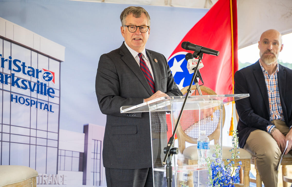 State Sen. Bill Powers speaks during the TriStar Health announcement event on May 30, 2025. (Wesley Irvin)