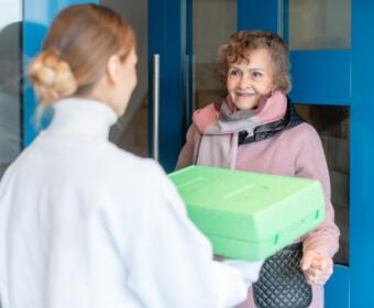 Meals on Wheels delivery.