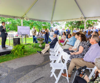 Ascension Saint Thomas President & CEO Fahad Tahir at the Ascension Saint Thomas preview at Boyd Family Farm on June 4, 2025. (Wesley Irvin)