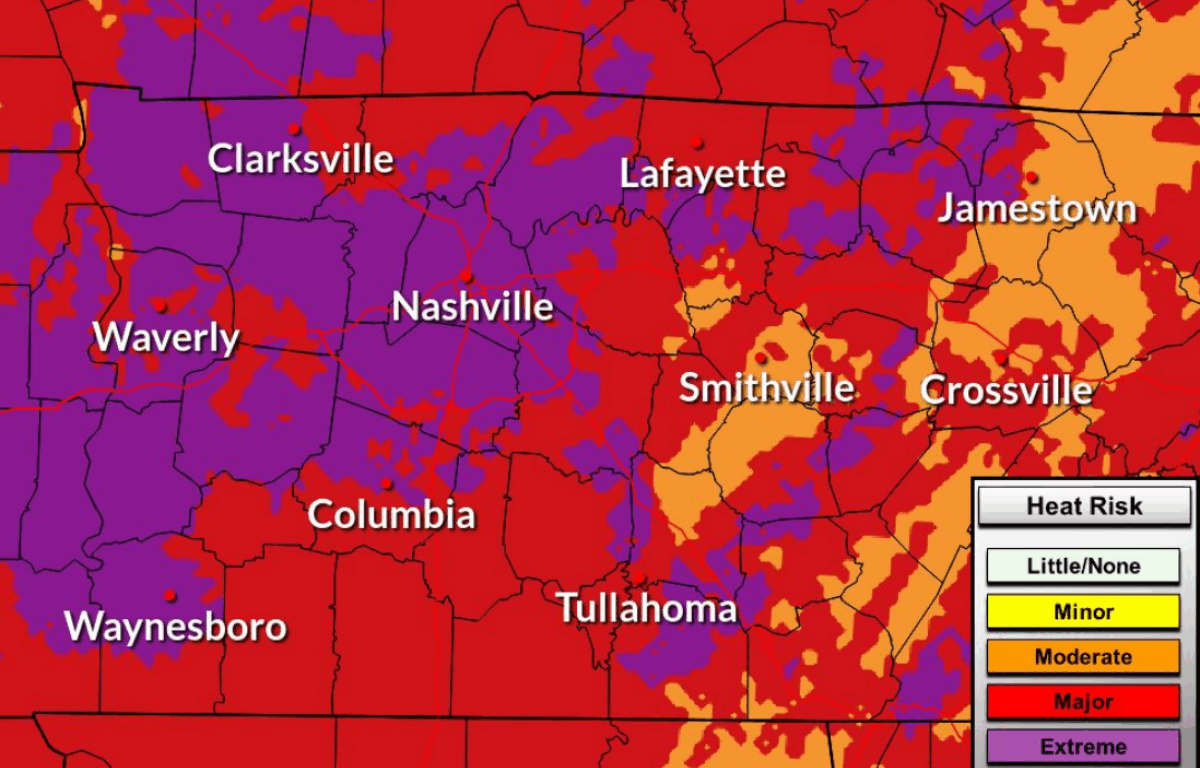 Heat risk predicted through June 27, 2025. (National Weather Service, contributed)