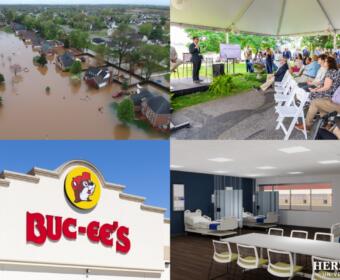 Clockwise from the top left, Woodstock flooding, Ascension Saint Thomas celebration, Herzing University plans, Buc-ee's.