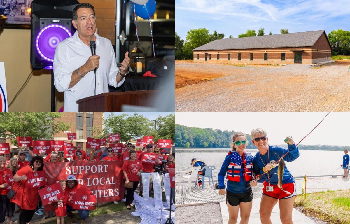 Clockwise from the top left, Rep. Mark Green, new DMV in Clarksville, Camp Rainbow and firefighter pay rally.