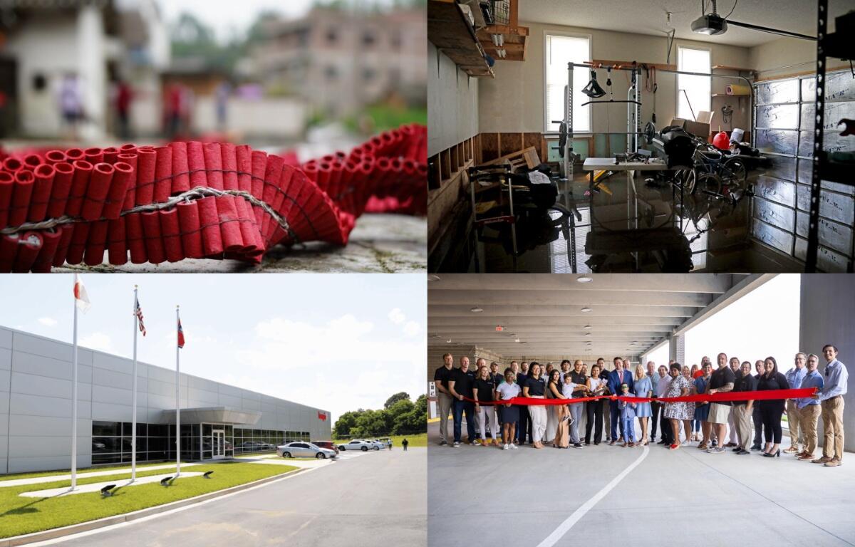 Clockwise from the top left, fireworks rules, FEMA flooding relief, parking garage opens and Kewpie plant tour.