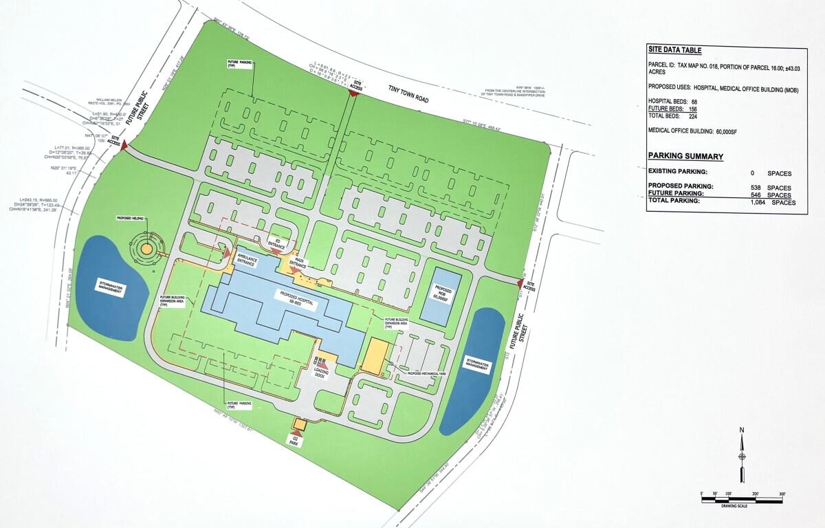 Site plans for the new TriStar Hospital in Clarksville as of May 2025. (Tristar, contributed)