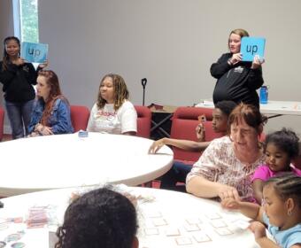 APSU Master of Public Health students lead a family reading training session at a local Head Start center. Their evidence-based programming features engaging activities like word recognition bingo. (APSU, Contributed)