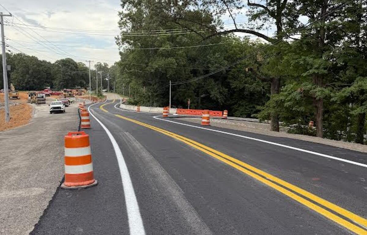 The Dunbar Cave Road realignment project on July 31, 2025. (City of Clarksville, contributed)
