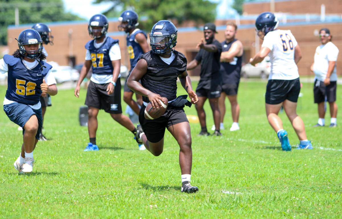 Northeast High School football practices on July 7, 2025. (Knox Rives)