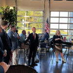 Six out of the eight candidates present at the Red River Republican Women wine tasting on July 25.