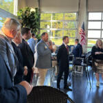 Six out of the eight candidates present at the Red River Republican Women wine tasting on July 25.