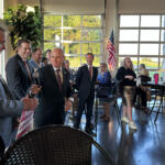 Six out of the eight candidates present at the Red River Republican Women wine tasting on July 25.