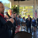 Six out of the eight candidates present at the Red River Republican Women wine tasting on July 25.