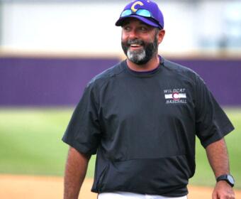 Clarksville High School assistant baseball coach John Robichaud on May 1, 2024. (Knox Rives)