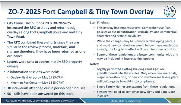 Fort Campbell and Tiny Town Overlay Graphic from City Council Meeting on June 26 (Contributed)