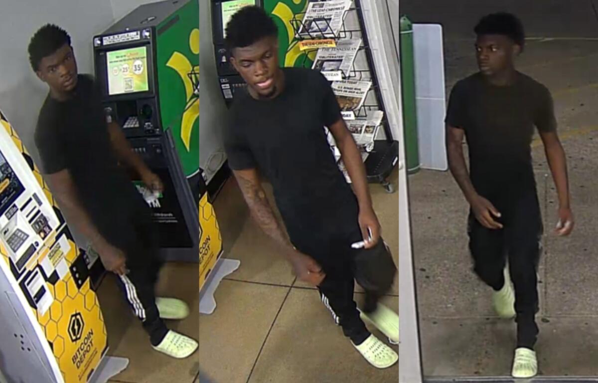 Surveillance video clips of a suspect in a vehicle burglary and identity theft case on June 23, 2025. (Clarksville Police Department, contributed)
