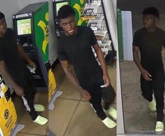 Surveillance video clips of a suspect in a vehicle burglary and identity theft case on June 23, 2025. (Clarksville Police Department, contributed)