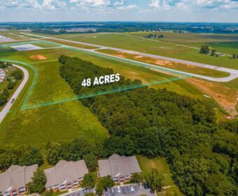 A site available for purchase at Clarksville Regional Airport: 48 acres on the south side near the main entrance. (EDC, contributed)