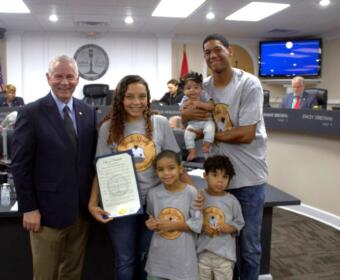 Mayor Pitts recognized the Cabrera family that has been directly affected by Familial Cold Autoinflammatory Syndrome. (Contributed)