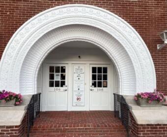 The finished City Hall arch in July 2025. (Clarksville Foundry, contributed)