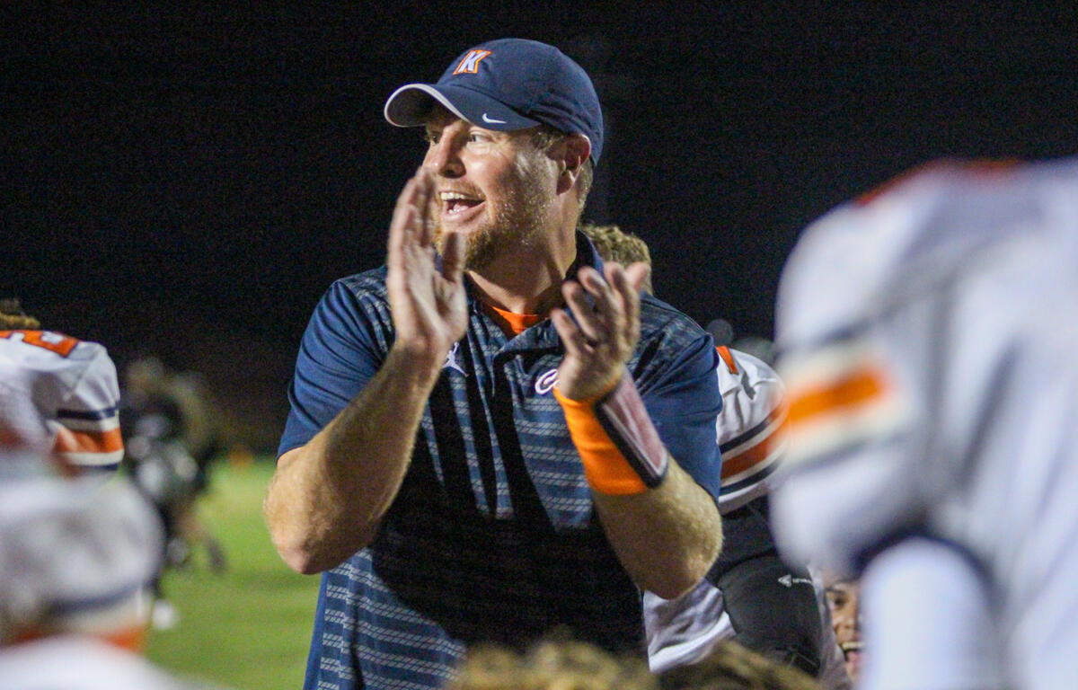Coach Chad Watson as Kirkwood Football defeats West Creek on August 22, 2025 (Knox Rives)
