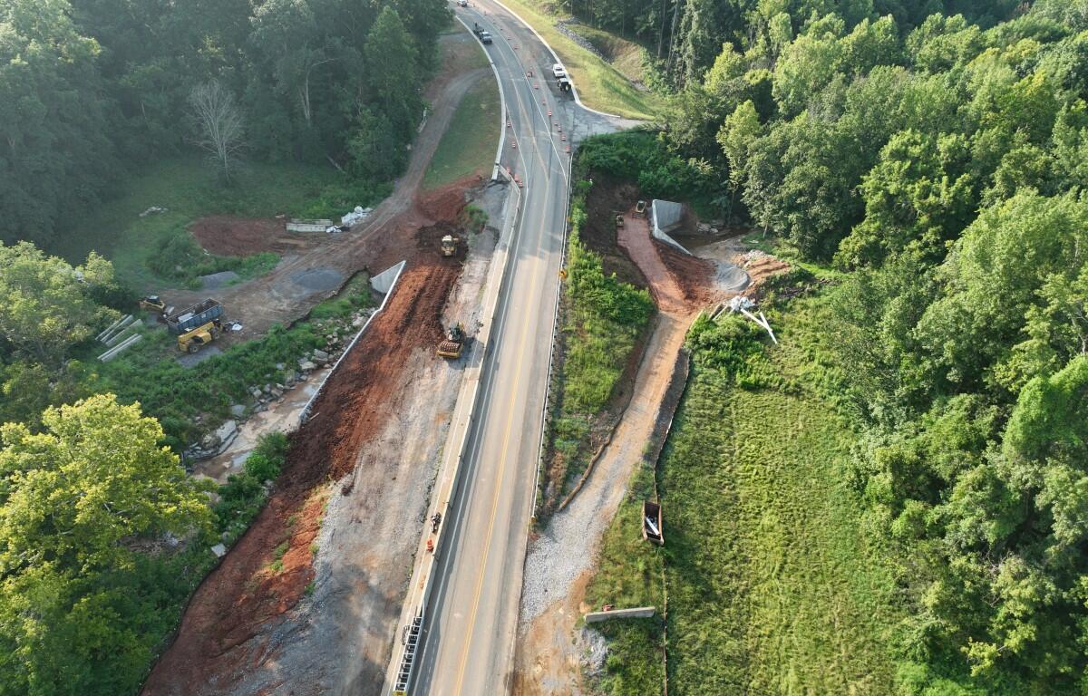 The widening of Lafayette Road in August 2025. (Contributed, Montgomery County Government)