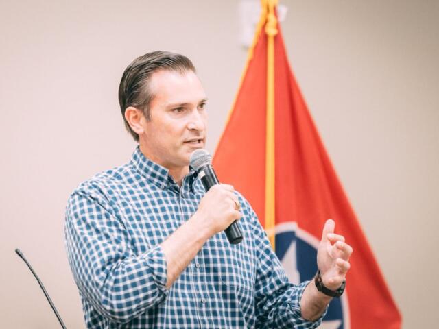 Congressional candidate Matt Van Epps at the Clarksville Kiwanis Club meeting on Aug. 19, 2025. (Joshua Peltz, contributed)