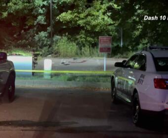 A man was shot behind Mizu Japanese Cuisine on Wilma Rudolph Blvd. on Aug. 12, 2025. (Dash 10 Media)