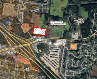 The requested location for Tennova's satellite ER, directly north of its existing Sango ER, near the intersection of Interstate 24 and Highway 76. (Tennova, contributed)