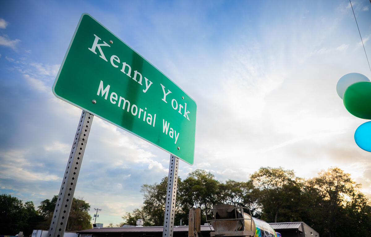 Kenny York Memorial Sign Unveiling at Business Before Hours on September 23, 2025. (Wesley Irvin)