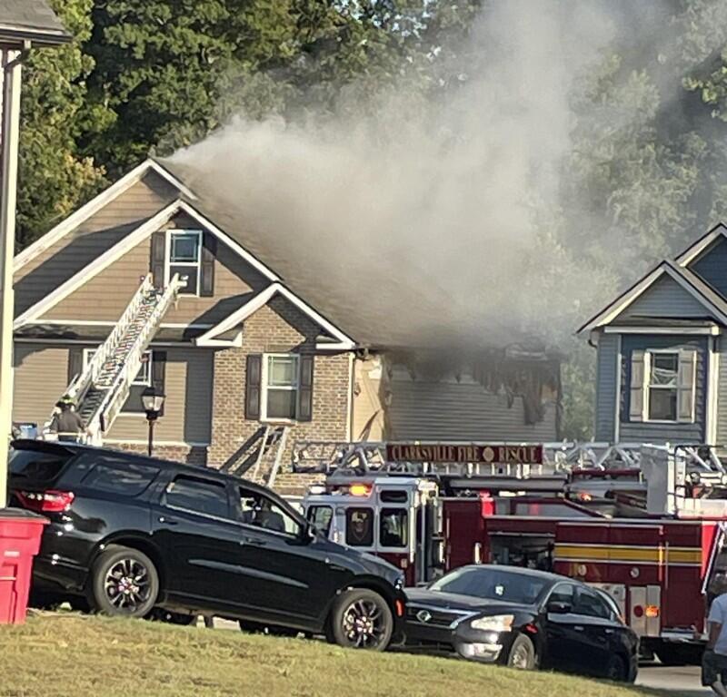 A house fire on Black Oak Circle on Labor Day, Sept. 1, 2025. (Clarksville Fire Rescue, contributed)