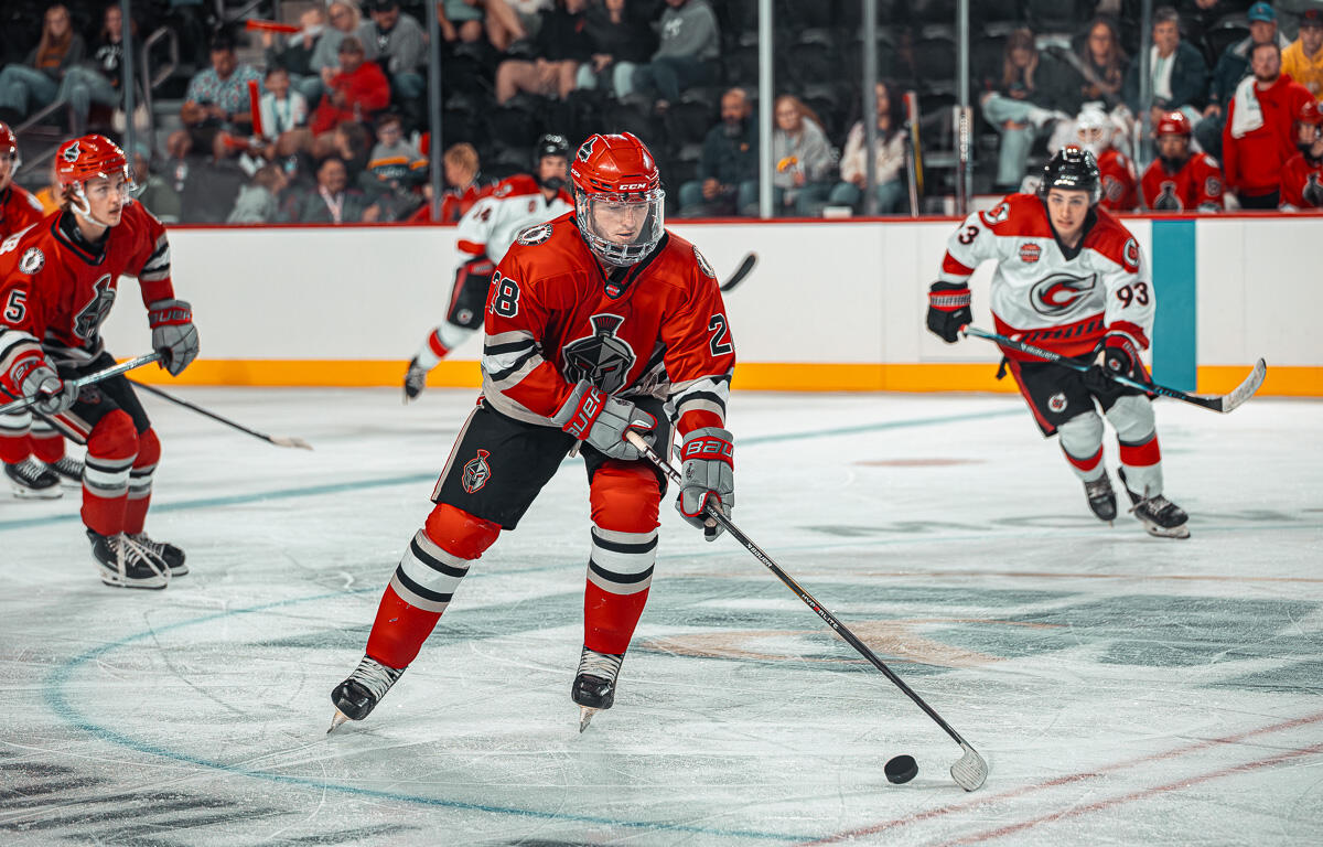Red River Spartans defeat the Cincinnati Cyclones at F&M Bank Arena on September 20, 2025. (Wesley Irvin)