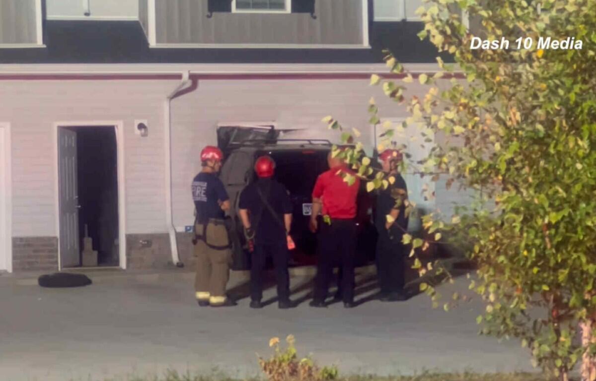 An SUV crashed halfway into a townhouse on Drayton Drive on Sept. 5, 2025. (Dash 10 Media)