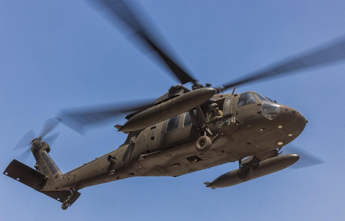 Soldiers with the 101st Combat Aviation Brigade, 101st Airborne Division, conduct Black Hawk helicopter operations at the Port of Shuaiba on Sept. 20, 2025. (U.S. Army photo by Joseph Kumzak)