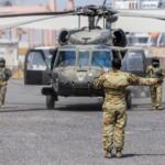 Soldiers with the 101st Combat Aviation Brigade, 101st Airborne Division, conduct Black Hawk helicopter operations at the Port of Shuaiba on Sept. 20, 2025. (U.S. Army photo by Joseph Kumzak)