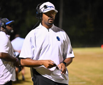 Clarksville Academy head football coach Steadman Bell at a game against Donelson Christian on Oct. 10, 2025. (JHR Photography)