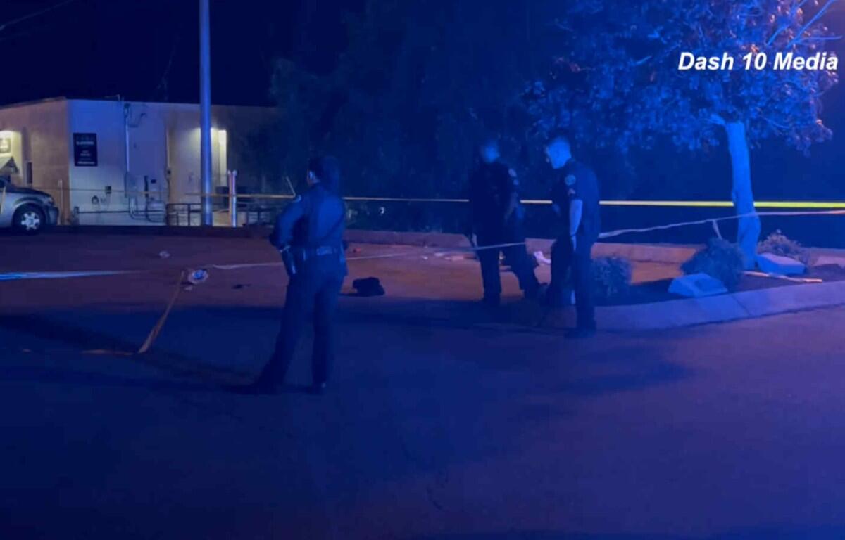 Police respond to a shooting near Main Street and University Avenue on Oct. 1, 2025. (Dash 10 Media)