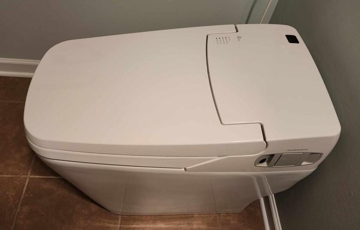 Bidet style toilet that trapped Petey the dog. (Joy Martin, contributed)