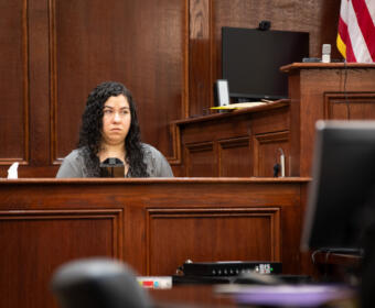 Cheyenne Maddox testifies at her jury trial, Oct. 30, 2025. (Jordan Renfro)