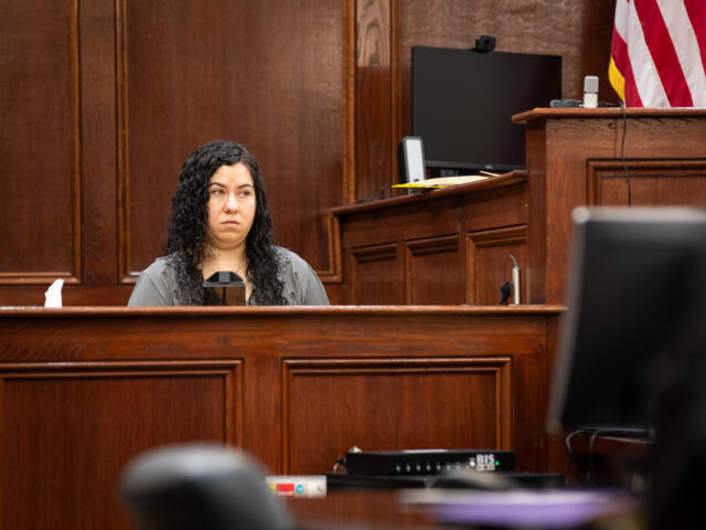 Cheyenne Maddox testifies at her jury trial, Oct. 30, 2025. (Jordan Renfro)