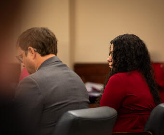 Cheyenne Maddox hears the verdict during her jury trial, Oct. 31, 2025. (Jordan Renfro)