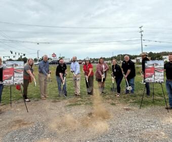 Altra Federal Credit Union groundbreaking with Mayor Joe Pitts on Oct. 6, 2025. (Contributed by Tina Parker)