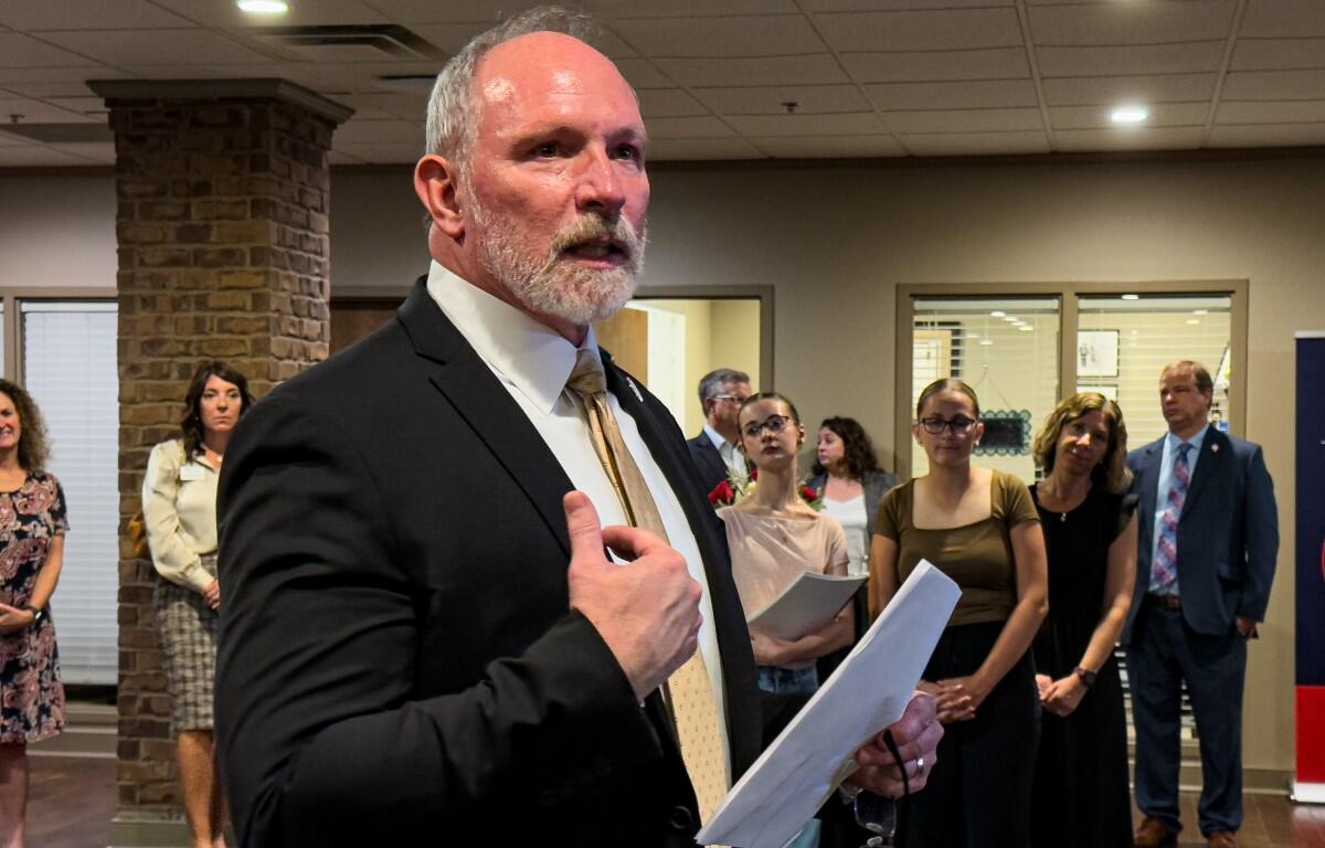 19th Judicial District Attorney General, Robert Nash speaks during the meet and greet for the District Attorney's Youth Council at the Montgomery County District Attorney's Office, Sept. 30, 2025. (Jordan Renfro)