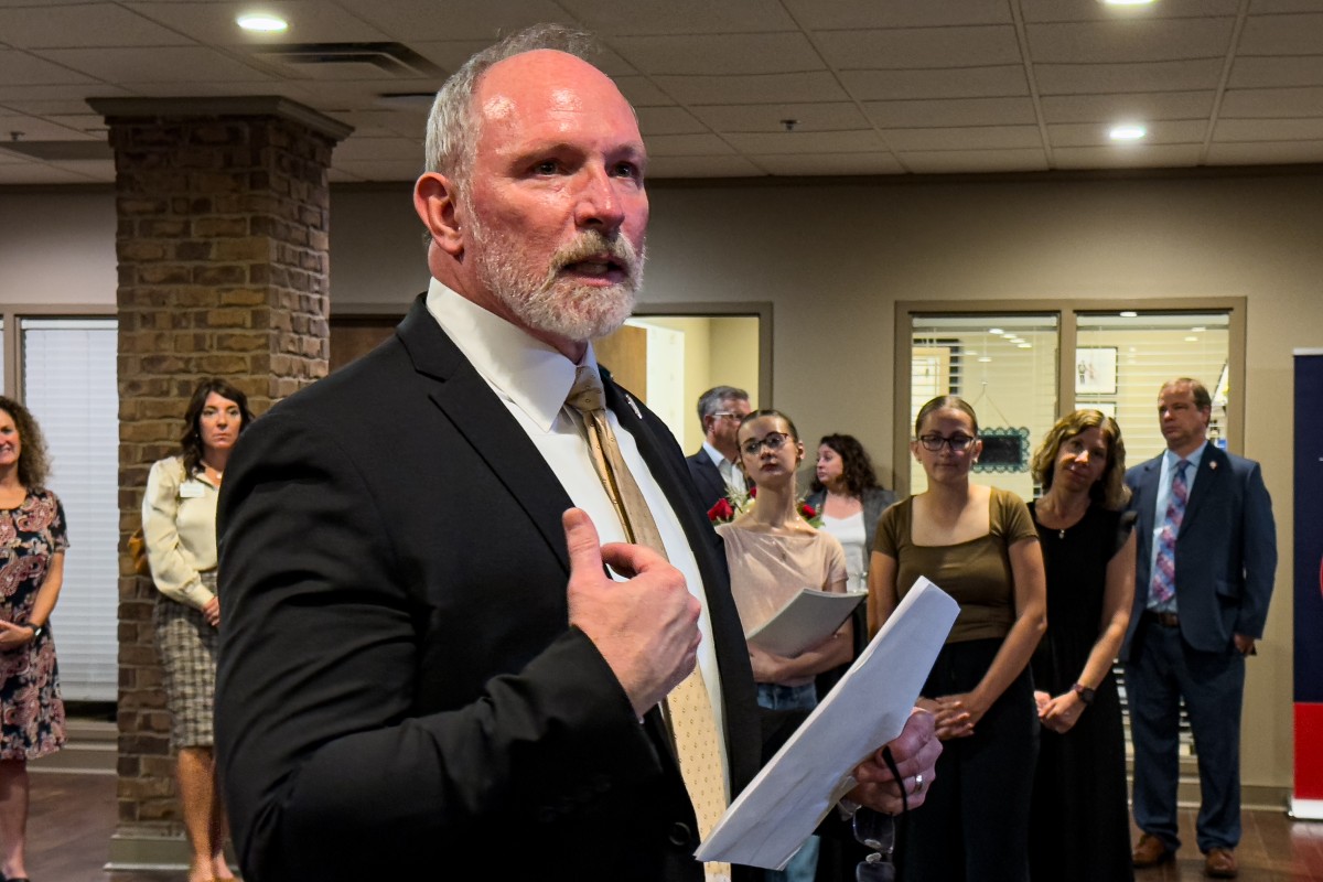 19th Judicial District Attorney General, Robert Nash speaks during the meet and greet for the District Attorney's Youth Council at the Montgomery County District Attorney's Office, Sept. 30, 2025. (Jordan Renfro)