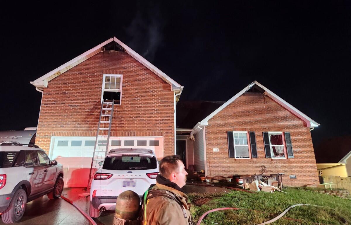A house on Fossil Drive caught fire on Oct. 21, 2025. (Clarksville Fire Rescue, contributed)
