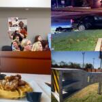 Clockwise from the top left, School Board immigration debate, THP chase crash, Gary the Guardrail and Keke's Breakfast Cafe.