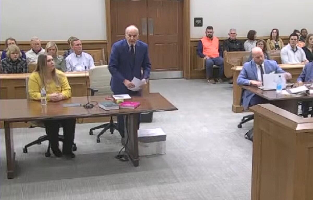 Sarah Fuson in court in Dickson on Oct. 30, 2025. (Court video, contributed)