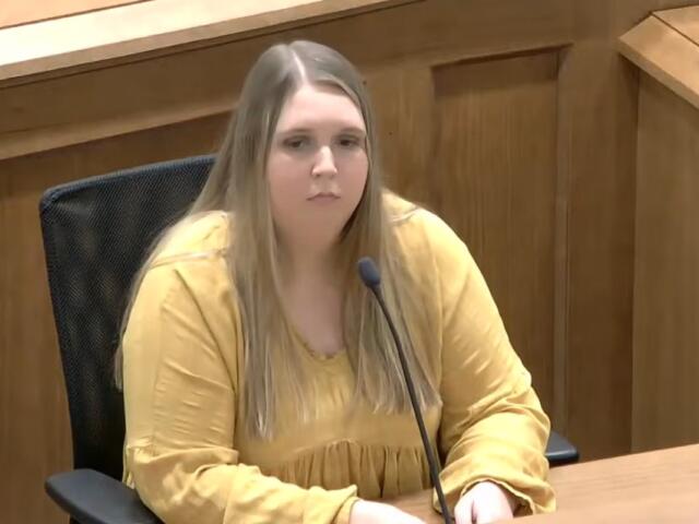 Sarah Fuson in court in Dickson on Oct. 30, 2025. (Court video, contributed)