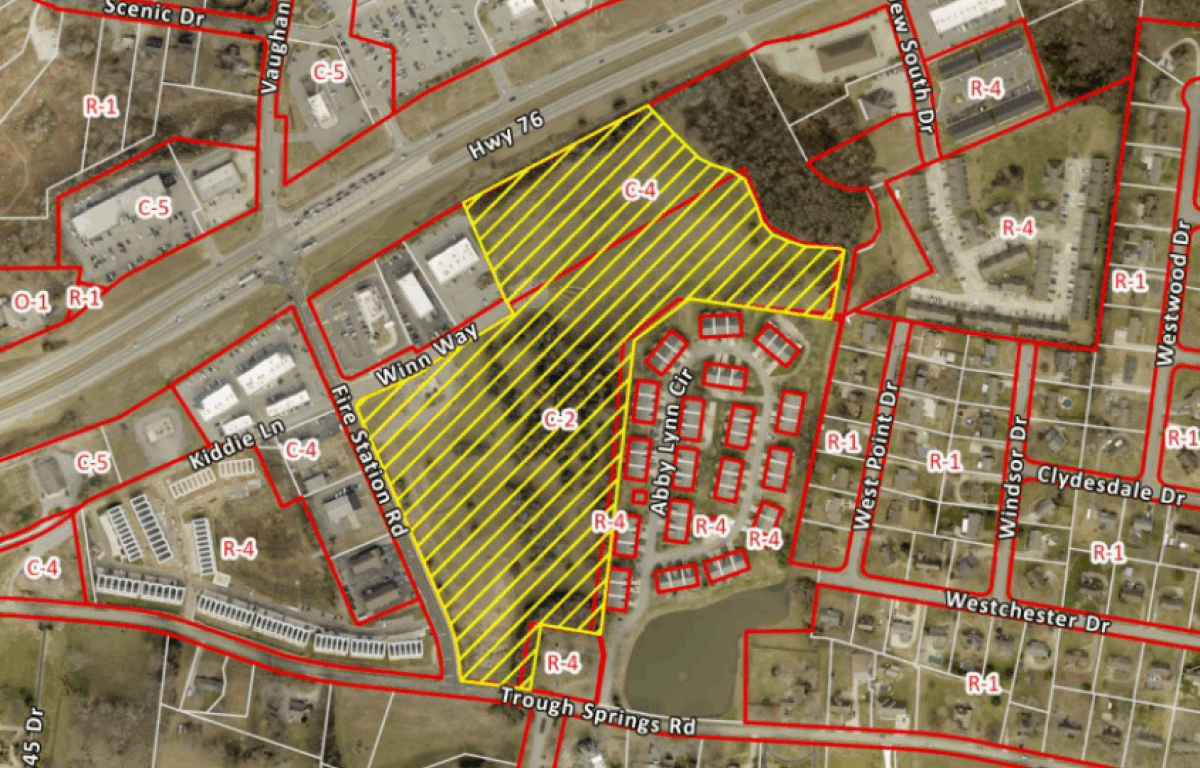 The planned Sprouts location off Highway 76/Martin Luther King Jr. Parkway, on Fire Station Road. (CMC Planning Commission, contributed)