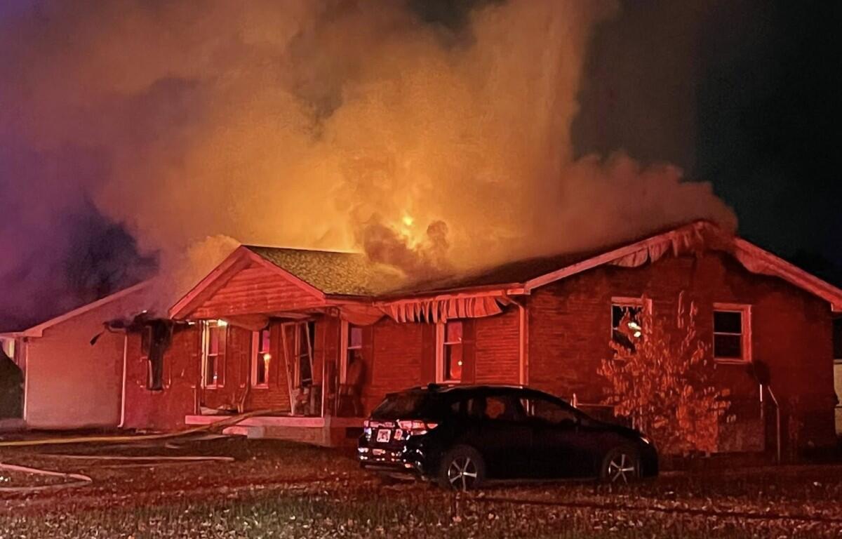 A house on Copeland Road caught fire on Nov. 19, 2025. (Clarksville Fire Rescue, contributed)