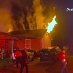 A house fire on Bridgette Drive on Oct. 31, 2025. (Dash 10 Media)